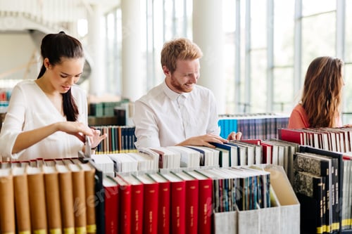 Preview: Group of students studying in library