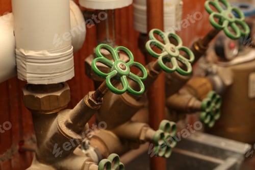 Preview: Selective focus shot of old faucet handles
