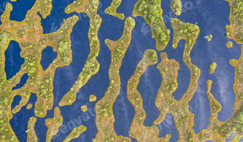 Preview: View to the complex pattern of peat bog pools and intermediate ridges
