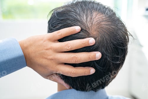 Vista previa: Bald in the middle head and begin no loss hair glabrous of mature Asian business smart active