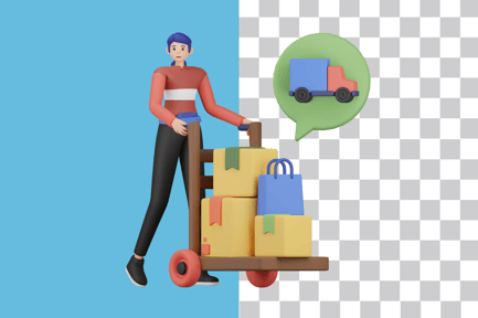 Preview: Delivery Woman Shifting Boxes to Truck