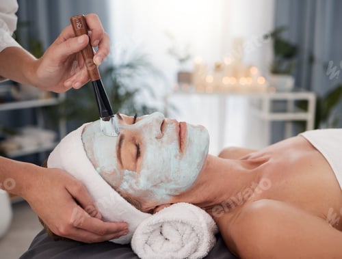 Preview: Shot of a mature woman enjoying a relaxing facial at a spa