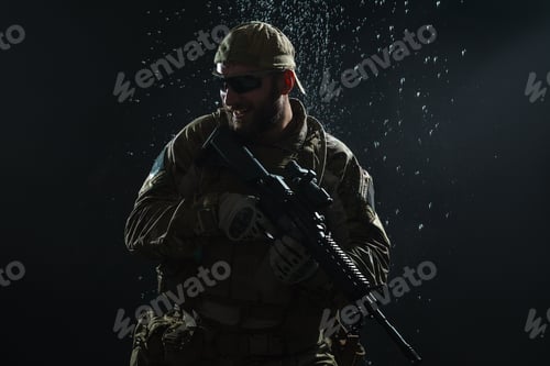 Preview: US Army soldier in the rain