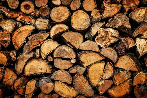 Preview: Stacked Pile of dry Firewood Logs Background