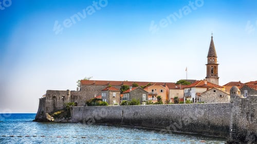 Preview: View of the old town Budva, one of medieval cities on Adriatic sea.