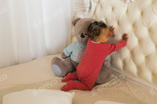 Preview: Cute little boy at home. Mixed race child