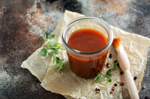 Preview: Homemade barbeque sauce in a jar