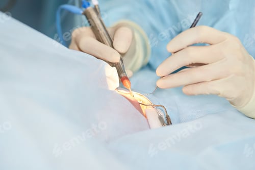 Preview: Ophthalmology laser microscope operation. Doctor in clinic. Patient eye