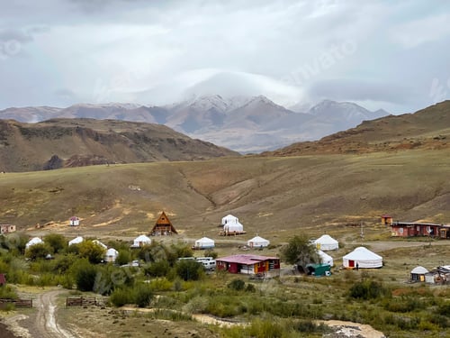 Preview: Yurt village in Altai mountains near Mongolia, Russia