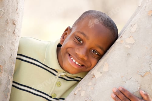 Preview: Young African American Boy Playing in the Park