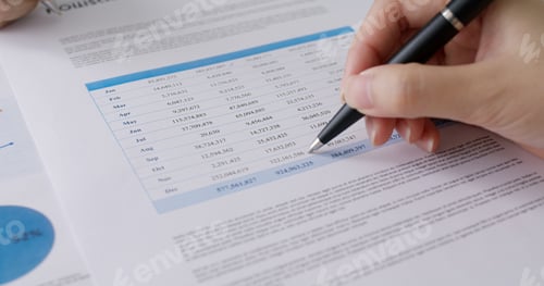 Preview: Stock trader agent or MBA student learn tax wealth working at lawyer office use pen