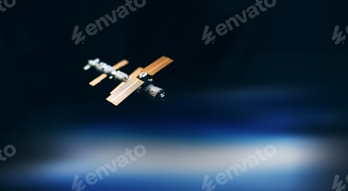 Preview: Space satellite orbiting the blue planet