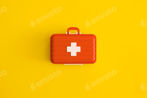Preview: Medical First Aid Kit on Yellow Background