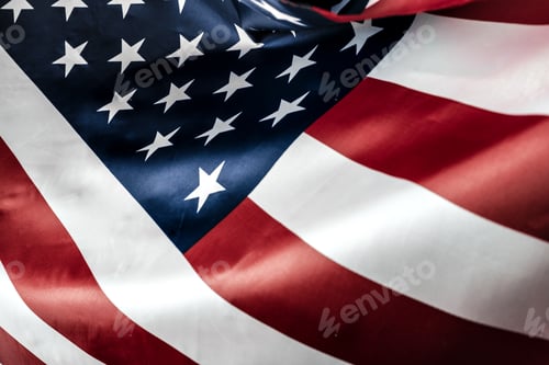 Preview: Beautifully waving star and striped American flag