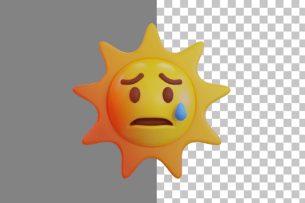 Preview: Sun Fearful Emoji 3D Icon