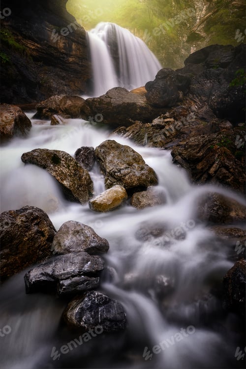 Preview: Giant waterfall at Bavarian Alps