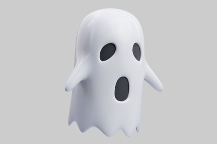 Preview: Frontal view of stylized ghost figure