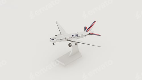 Preview: 3D render of an airplane prototype model isolated on a white background
