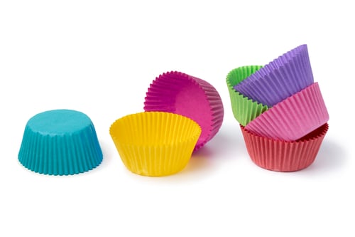 Preview: Colorful Cupcake Liners for Baking on White