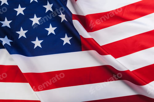 Preview: Beautifully waving star and striped American flag