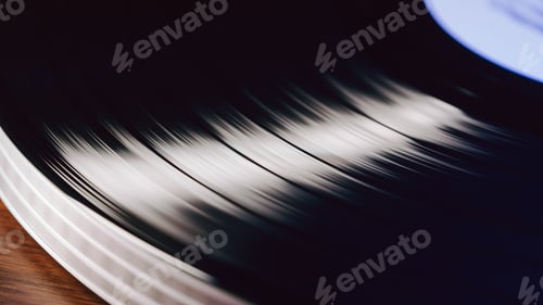 Preview: Hypnotic spin of vinyl disc. Timeless cinematic charm of analog music.Audiophile