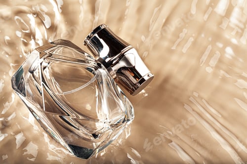 Preview: Cosmetic bottle with pipette in wavy water
