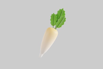 Preview: Daikon radish with green leaves