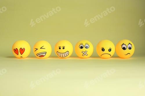 Preview: Various Emoticons Expression in Yellow