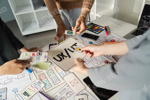 Preview: Creative UX UI Design Brainstorming Session with Designers Collaborating on Innovative Ideas and
