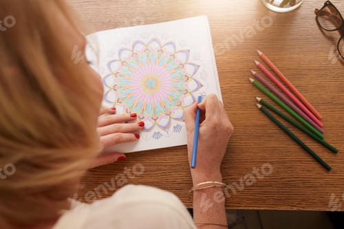 Preview: adult; adult coloring; anti; book; books; coloring; colouring; in; stress; table; view; woman; zen