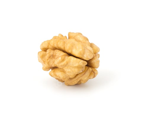 Preview: Whole and cracked walnut isolated on the white background