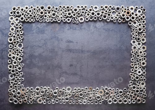 Preview: assorted nuts frame on metal texture background