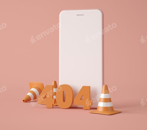 Preview: 3D Illustration. 404 Webpage error concept.