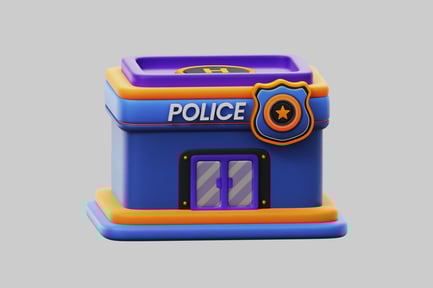 Preview: Cartoon police station building asset