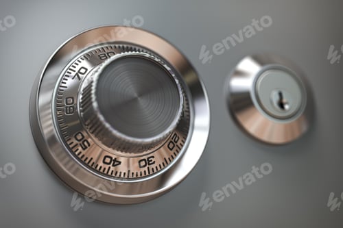 Preview: Safe combination lock wheel with space for text.