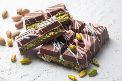 Vorschau: Trendschokolade; Dubai-Schokolade wird aus Pistazienpaste und Kadayif hergestellt.