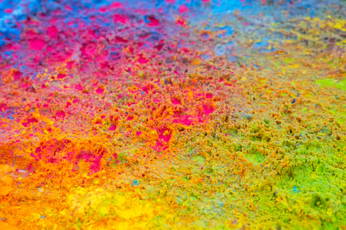 Preview: Holi coloured powder background. Traditional holi paint texture.