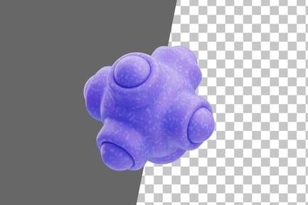 Preview: Plastic Resin Abstract Purple Clustered Sphere 3D Icon