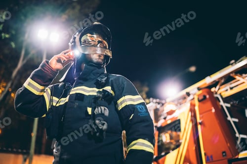 Preview: Fireman man posing to camera.