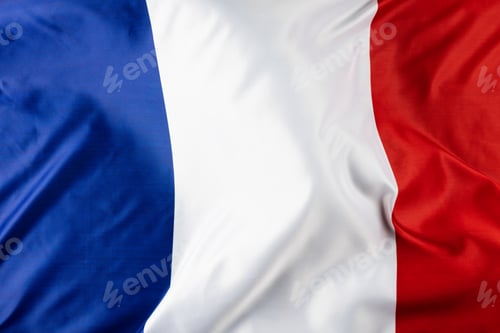 Preview: Image of close up of wrinkled national flag of france