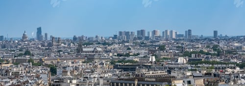 Preview: Paris, aerial view of beautiful monuments, typical roofs