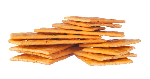 Preview: crackers pile on white background