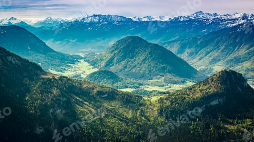 Preview: View on mountain peaks from the Loser, Austria, Alps