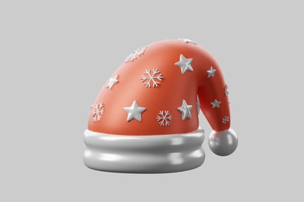Preview: Santa hat with starflakes