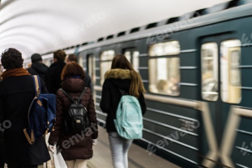 Preview: People walking in metro station