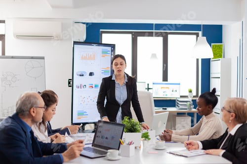 Preview: Angry entrepreneur in conference room screaming at coworkers