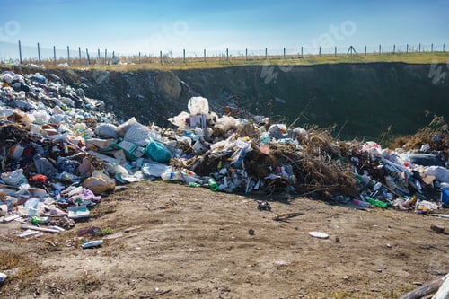 Preview: Garbage pile in trash dump or landfill. Pollution concept.