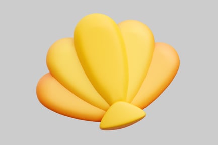 Preview: Stylized Golden Seashell 3D