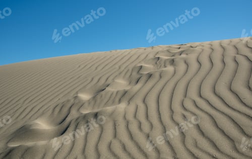 Preview: Sand dunes against blue sky. Desert Land