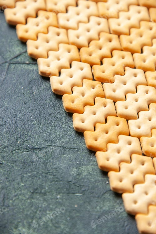 Preview: front view little crackers on a dark background crisp color snack salt bread dry rusk food cips
